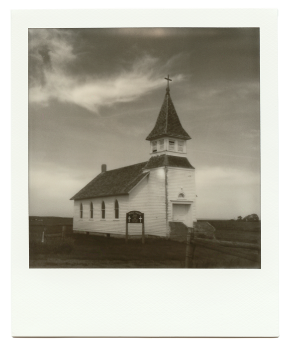 Polaroid of North Dakota mountains